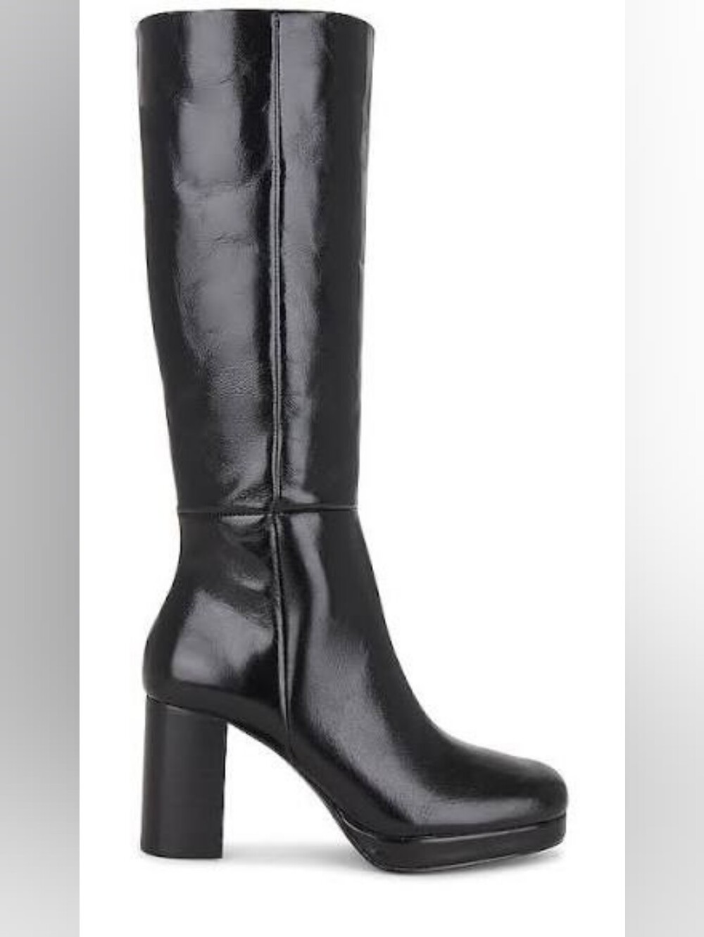 Song of Style Nineties Leather Knee High Boot in Black 90s Platform Y2K